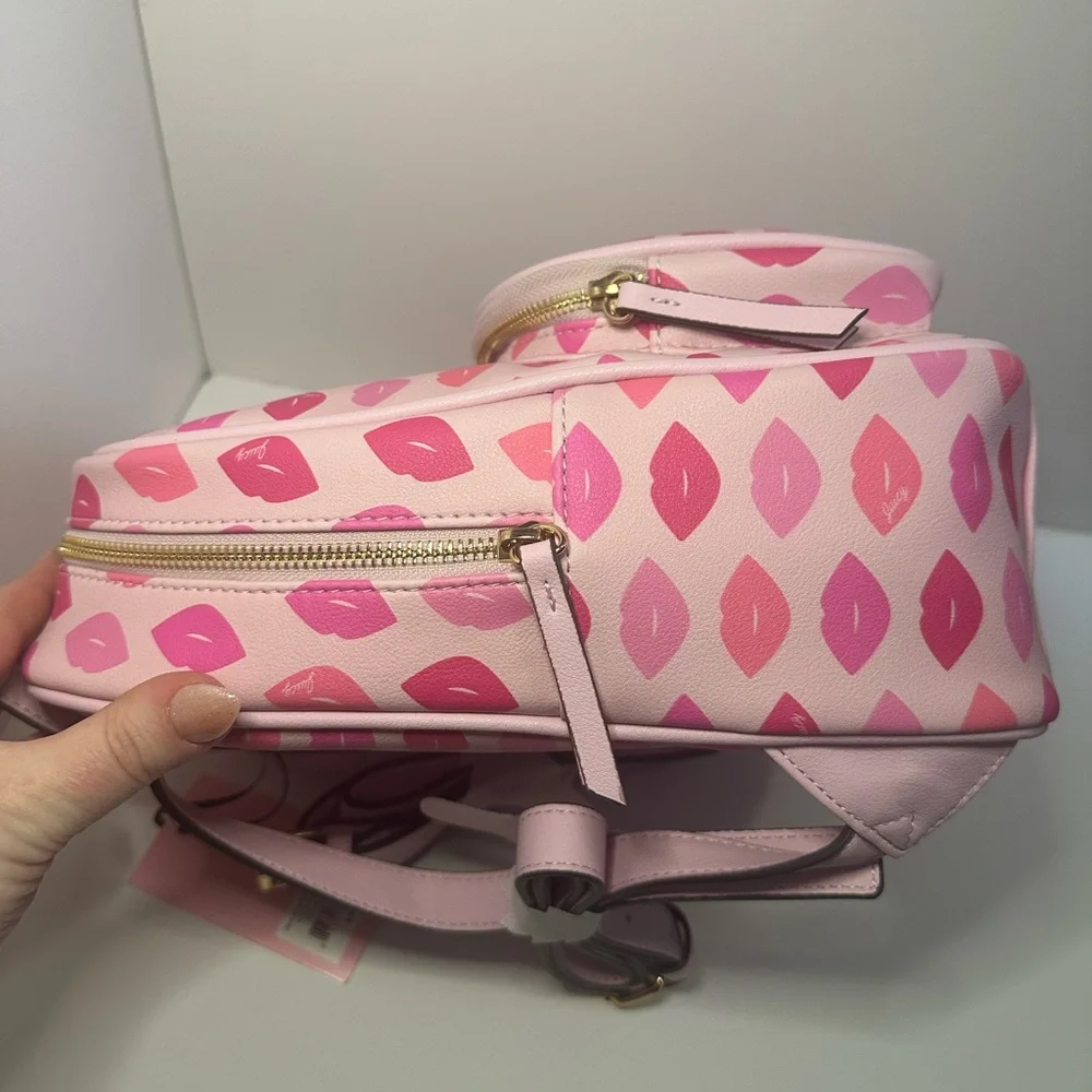 Juicy Couture New Sealed with a Kiss Backpack in Pink Faux Leather - NWT